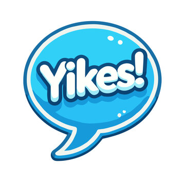 Yikes! Comic Style Blue Speech Bubble Sticker