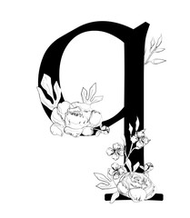 Vector sign with flowers decorations