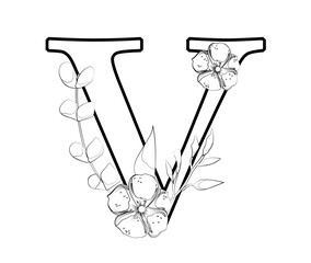 Vector sign with flowers decorations