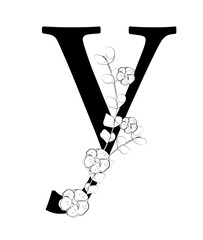 Vector sign with flowers decorations