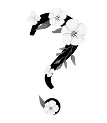 Vector sign with flowers decorations