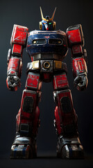 Naklejka premium In the Japanese tokusatsu style of the Showa period, present the image of a huge robot