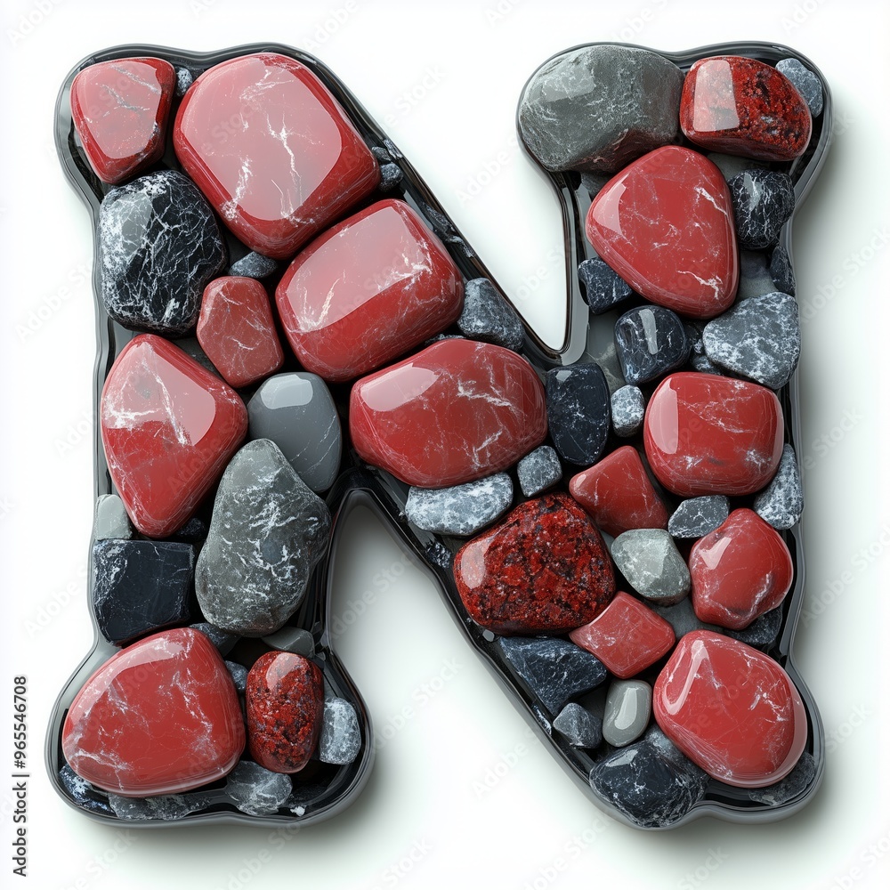 Wall mural Red and Gray Stones Forming the Letter N