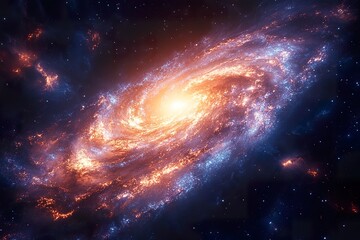 A close up of a colorful swirling galaxy with stars nebulae and cosmic dust creating a mesmerizing effect