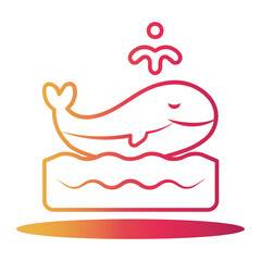 whale Line Gradient Icon