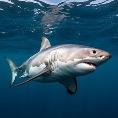 Naklejka premium Great shark in the ocean