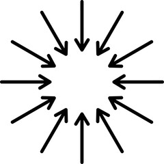 Inward radial arrows icon.