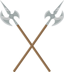 Illustration of two crossed halberds.