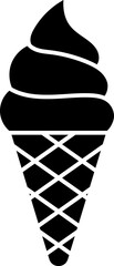 Ice cream icon in flat style.