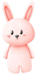 Fototapeta premium A pink rabbit is sitting.