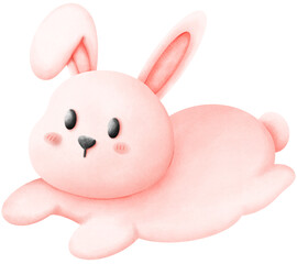 Pink rabbit is sleeping