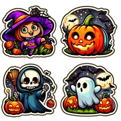 Fototapeta premium halloween monsters set