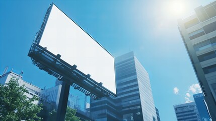 White Blank Billboard Mockup in the City During the Day  New Beautiful Stock Image Illustration AI