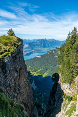 Naklejka premium Panoramic View from a swiss mountain ridge