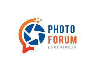 Photography Forum or Community logo symbol or icon template