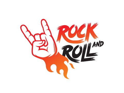 Rock and Roll logo symbol or icon template