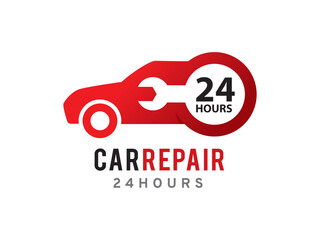 Car Repair 24 Hours logo symbol or icon template