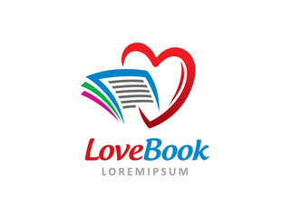 Love book logo symbol or icon template