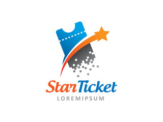 Star Ticket logo symbol or icon template