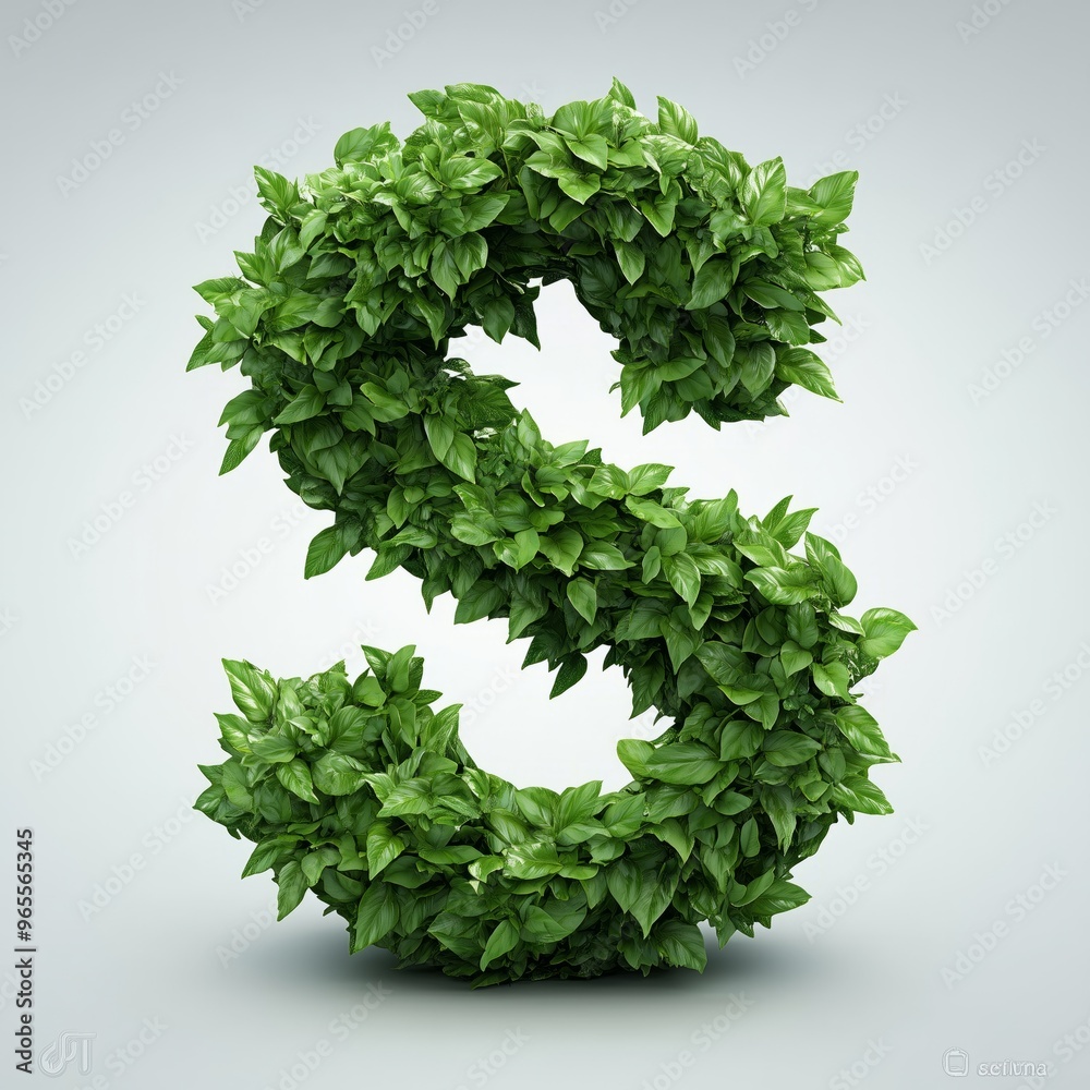 Canvas Prints Green Foliage Forming the Letter S