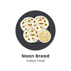 Hand drawn vector illustration of Naan Bread