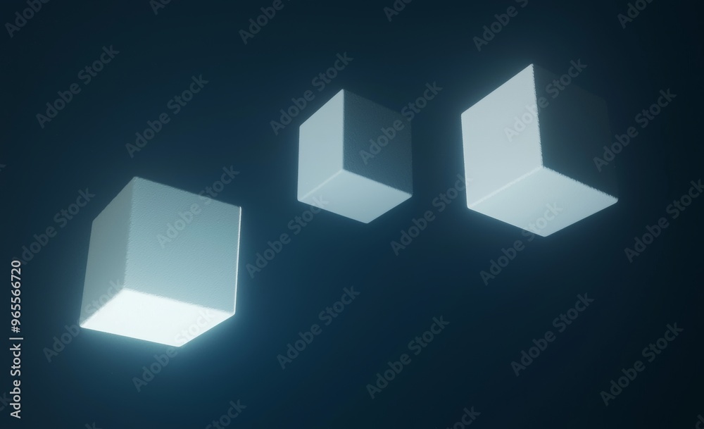 Poster a 3d illustration of blockchain technology on a background of technological technology with informat