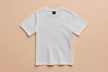 Simple Tshirt Flatlay mockup in beige background created with generative AI