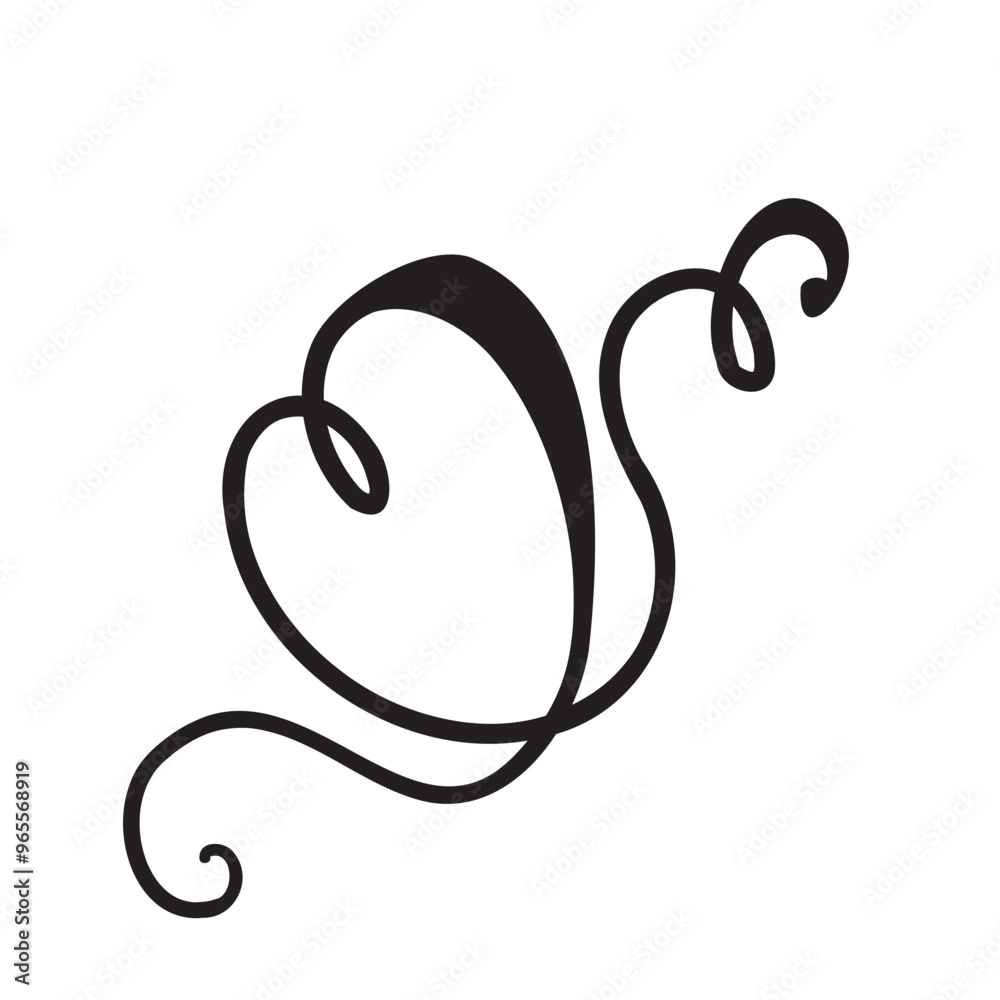 Wall mural continuous heart vector illustration, one line art love symbol