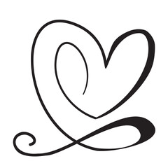 Continuous Heart Vector Illustration, One Line Art Love Symbol