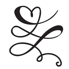 Continuous Heart Vector Illustration, One Line Art Love Symbol