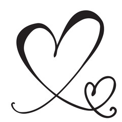 Continuous Heart Vector Illustration, One Line Art Love Symbol