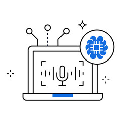 Voice Synthesis Icon Design. Representing Speech Generation, AI Voice Creation, Text-to-Speech Technology, and AI-Driven Audio. Vector icon with editable stroke.