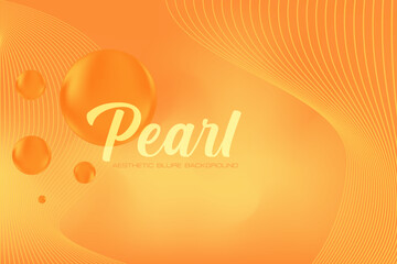 Fototapeta premium Abstract orange, yellow background with blurry gradient texture. Cute fluid glowing 3D bubbles, curvy geometric shapes technology backdrop. Great for product presentation, infographics, banner.