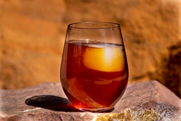 iced coffee on the rocks