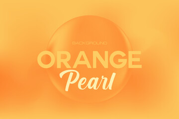 Abstract orange, yellow 3D sphere or shiny pearl, with glowing light. Elegant gradient background with copy space. Geometric bubble backdrop. Creative presentation slides, poster, banner, flyer