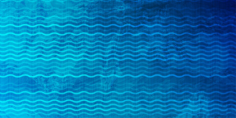 Bright blue smooth zigzag lines grunge abstract background. Vector retro geometric shiny design