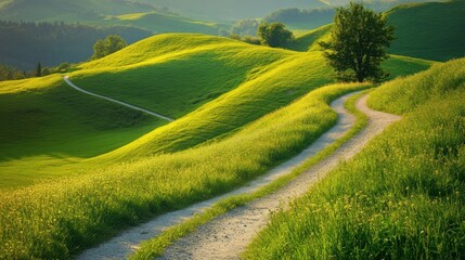 Fototapeta premium Serene Countryside Path