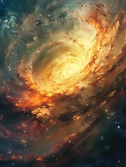 Vibrant Cosmic Nebula with Bright Star Formation in Deep Space.