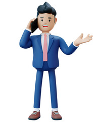 3D Businessman on Phone