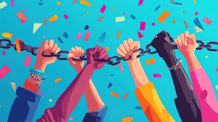 People, Fists and palms to promote Human Rights Day concept design illustrations,generated with AI.