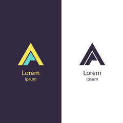 Minimalist, abstract logo with triangular shape, symbolizing growth and progress. Ideal for startups, tech companies, real estate businesses, creative agencies, and corporate branding. Letter A.