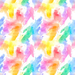 Fototapeta premium Vertical watercolor lines background. Bright multicolored seamless pattern.