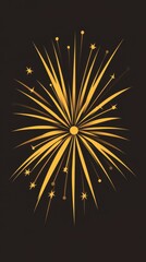 Fototapeta premium A striking explosion of golden sparks illuminates the dark background, representing joy and celebration at a special event