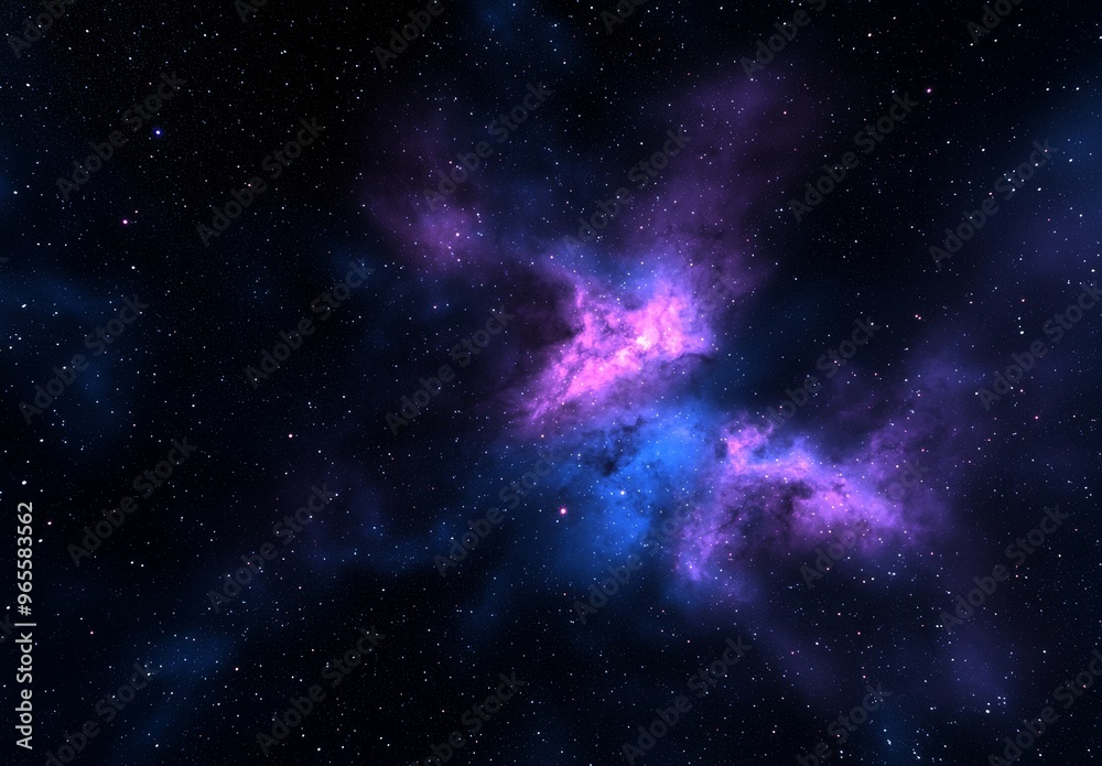 Wall mural the infinite nebula galaxy background is a generative ai image. abstract out of space.