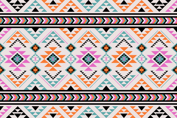 Ethnic pattern seamless geometric,Aztec embroidery border seamless patterns.ethnic pattern seamless,  pattern art wallpaper Background, Design for fabric, curtain, carpet ,geometry seamless pattern