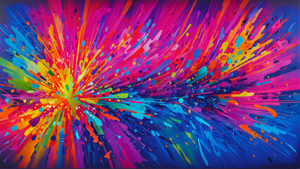 Perfect Vibrant Explosion of Colors Abstract Wallpaper 16:9