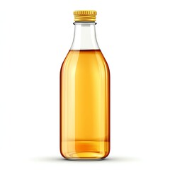Front view image of an isolated apple juice bottle with minimal design on a white background new beautiful stock image illustration AI