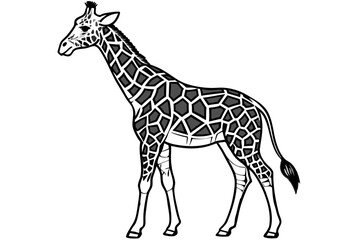 giraffe animal black silhouette icon vector