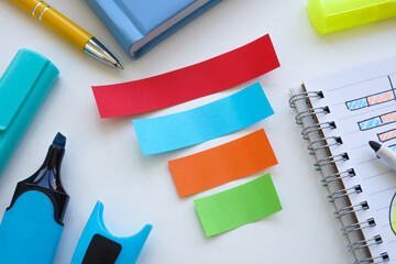 Strips of paper symbolizing sales funnel as a representation of sales process stages.