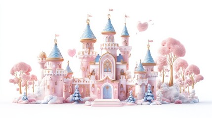 Obraz premium Pink Princess Castle.